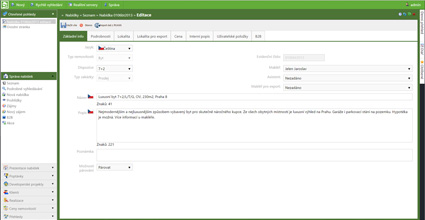 Realitní software Realko - editace nemovitosti