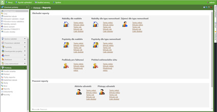 Realitní software Realko - managerské přehledy