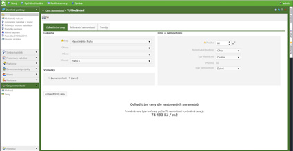 Realitní software Realko - odhad tržní ceny nemovitosti
